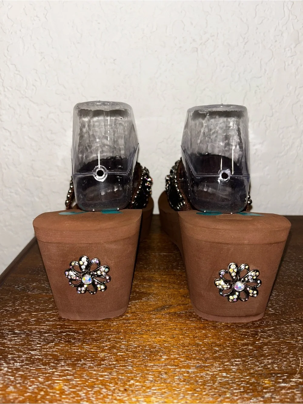 Safari Girl Jeweled Western Chunky Platform Thong Sandal Shoes